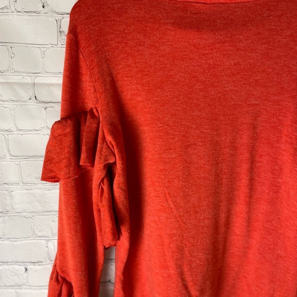 THML Red Ruffle Sleeve Sweater - Picture 9 of 15